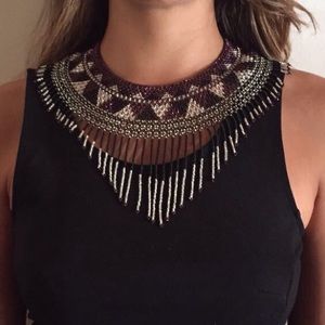 Beautiful silver and purple beaded necklace 🔥